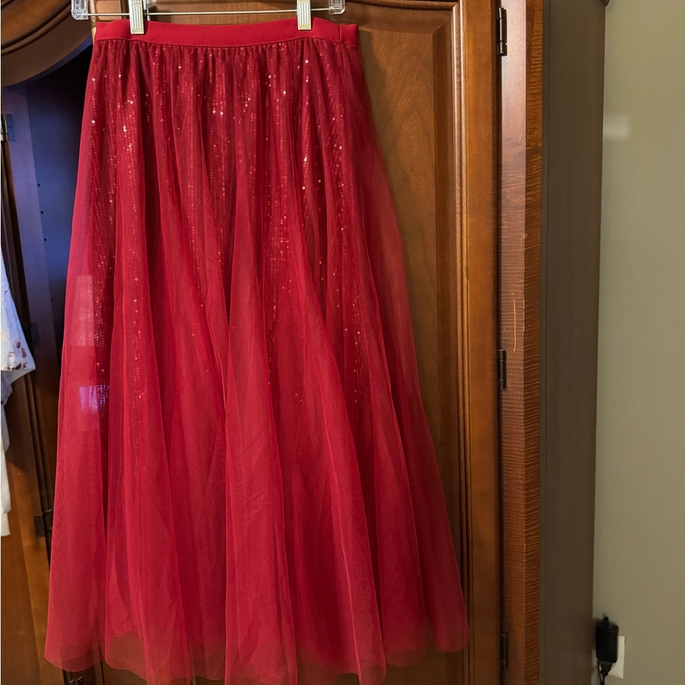 Chicwish Red Embellished Maxi Skirt A-line